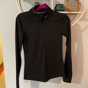 Under Armour Women's XS Extra Small Black Long Sleeve 3/4 Zip Up Pullover Shirt